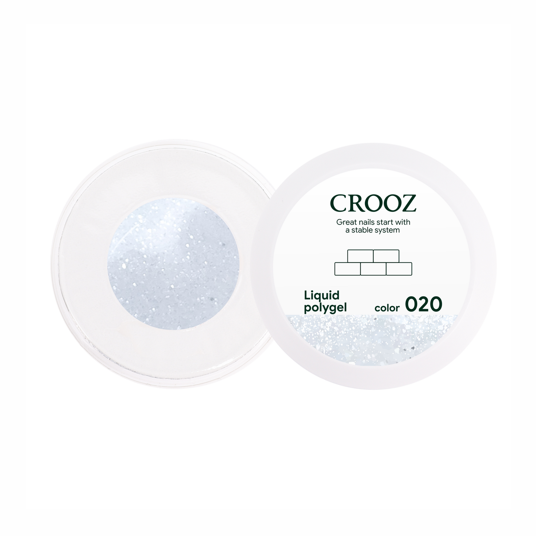 CROOZ Shimmer Liquid Polygel №1 — piimjas polügeel šimmeriga, 30 ml