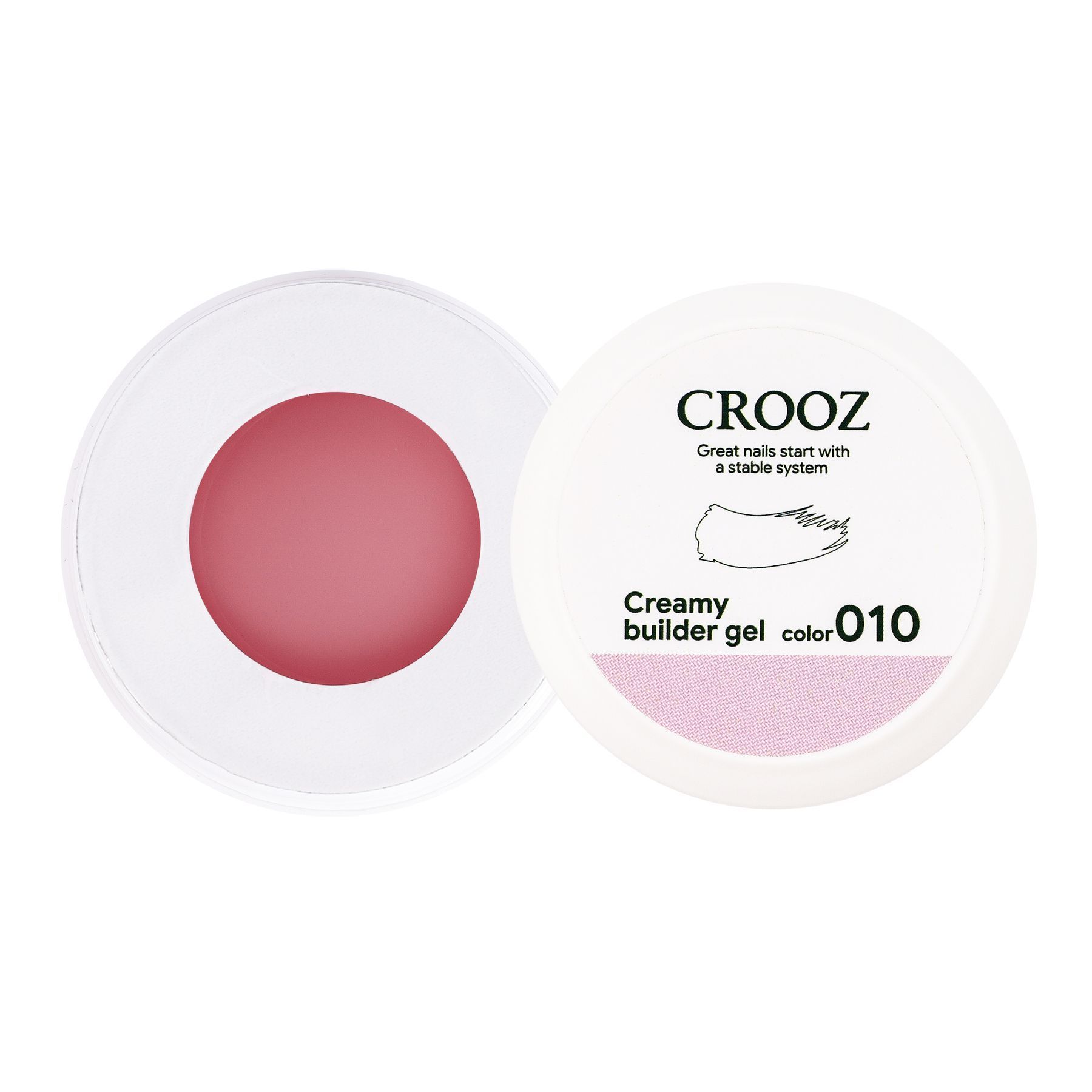 Crooz Creamy Builder Gel 10 — heleroosa modelleerimisgeel professionaalseks küünte modelleerimiseks 30 ml