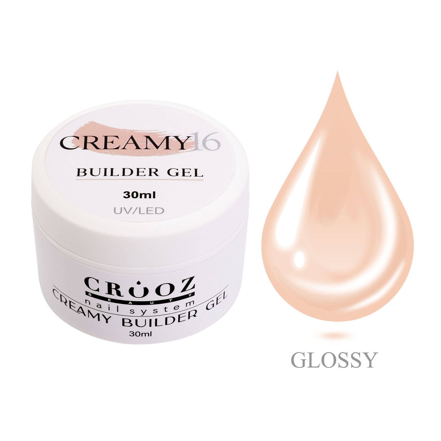 Crooz küünte pikendusgeel — Creamy Builder Gel 16, 30 ml