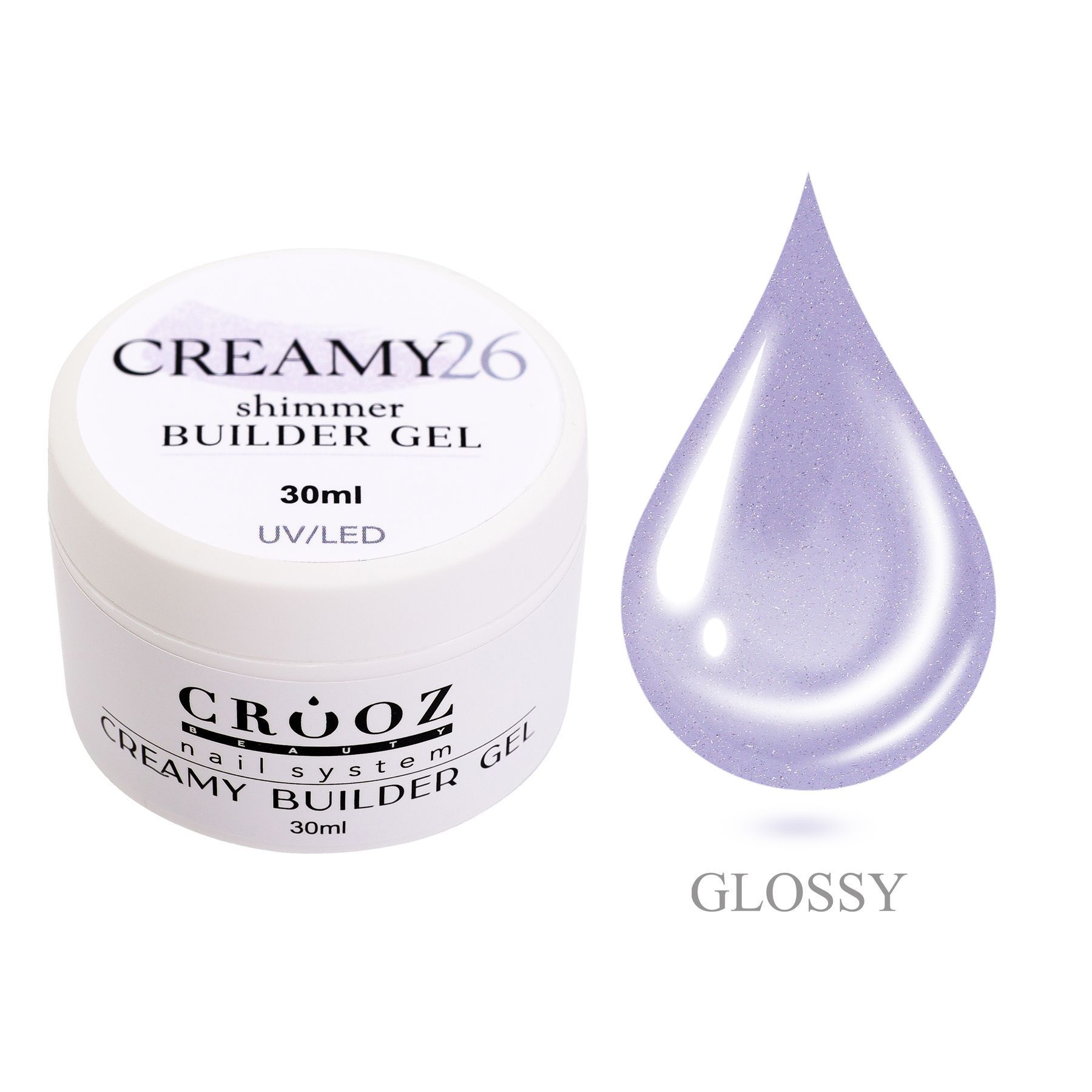 Crooz Creamy Builder Gel 26 — geel küünte pikendamiseks ja tugevdamiseks 30 ml