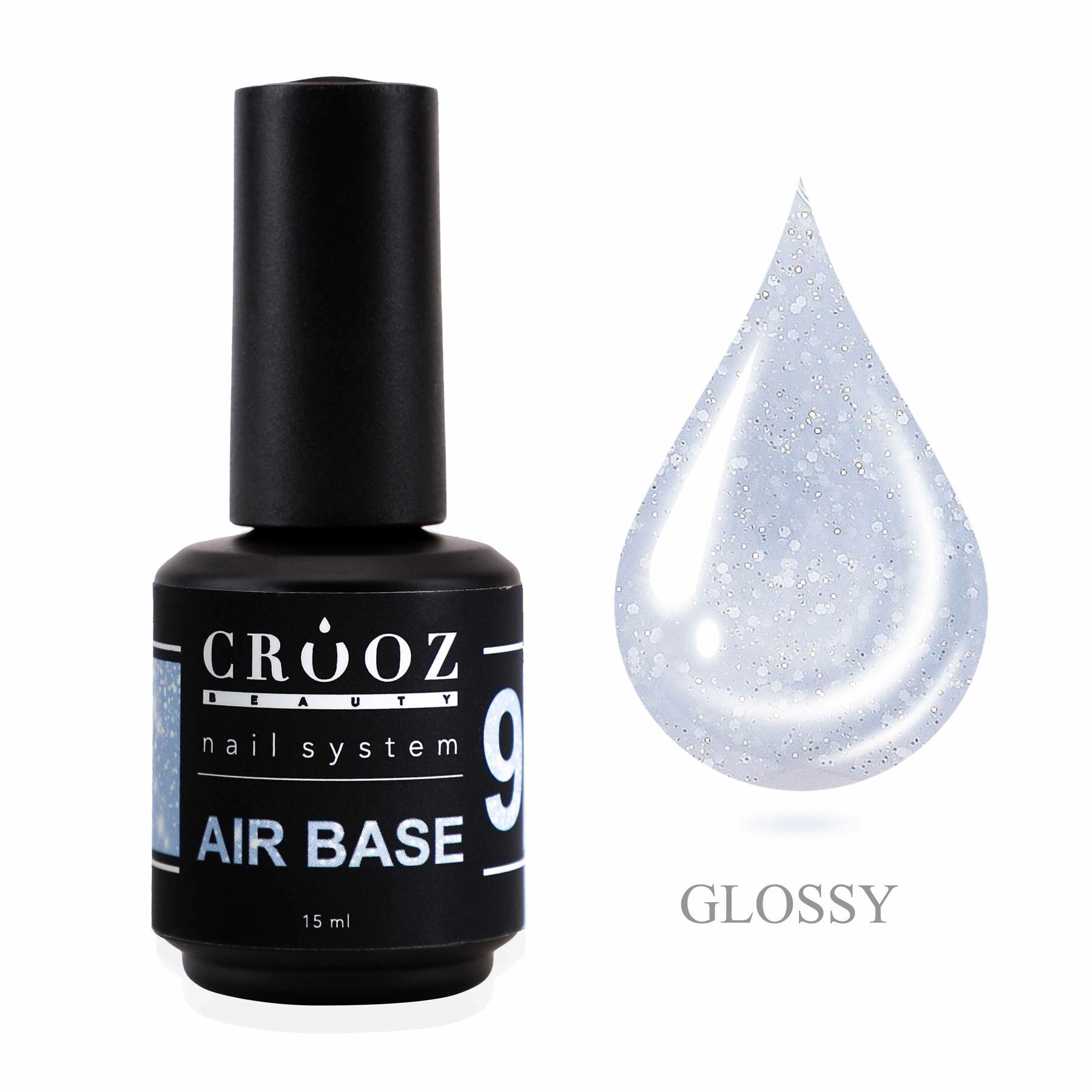 Crooz Air Base №9 — piimjas-valge baas sinaka tooni ja härmatise efektiga, 15 ml