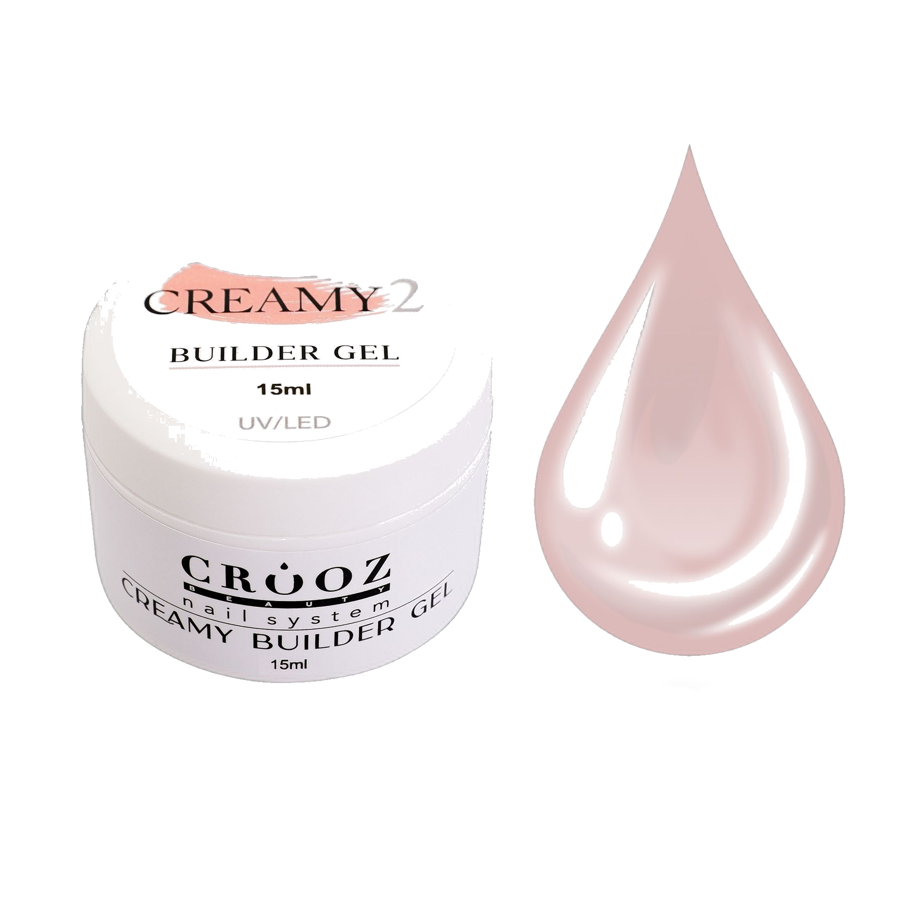 Crooz Creamy Builder Gel 2 – piimjas-beež ehitusgeel 15 ml