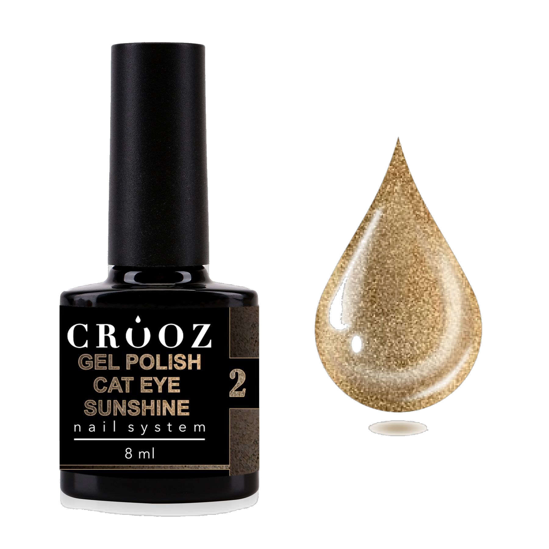Crooz Cat Sunshine №2 – kuldne geellakk kassisilma efektiga