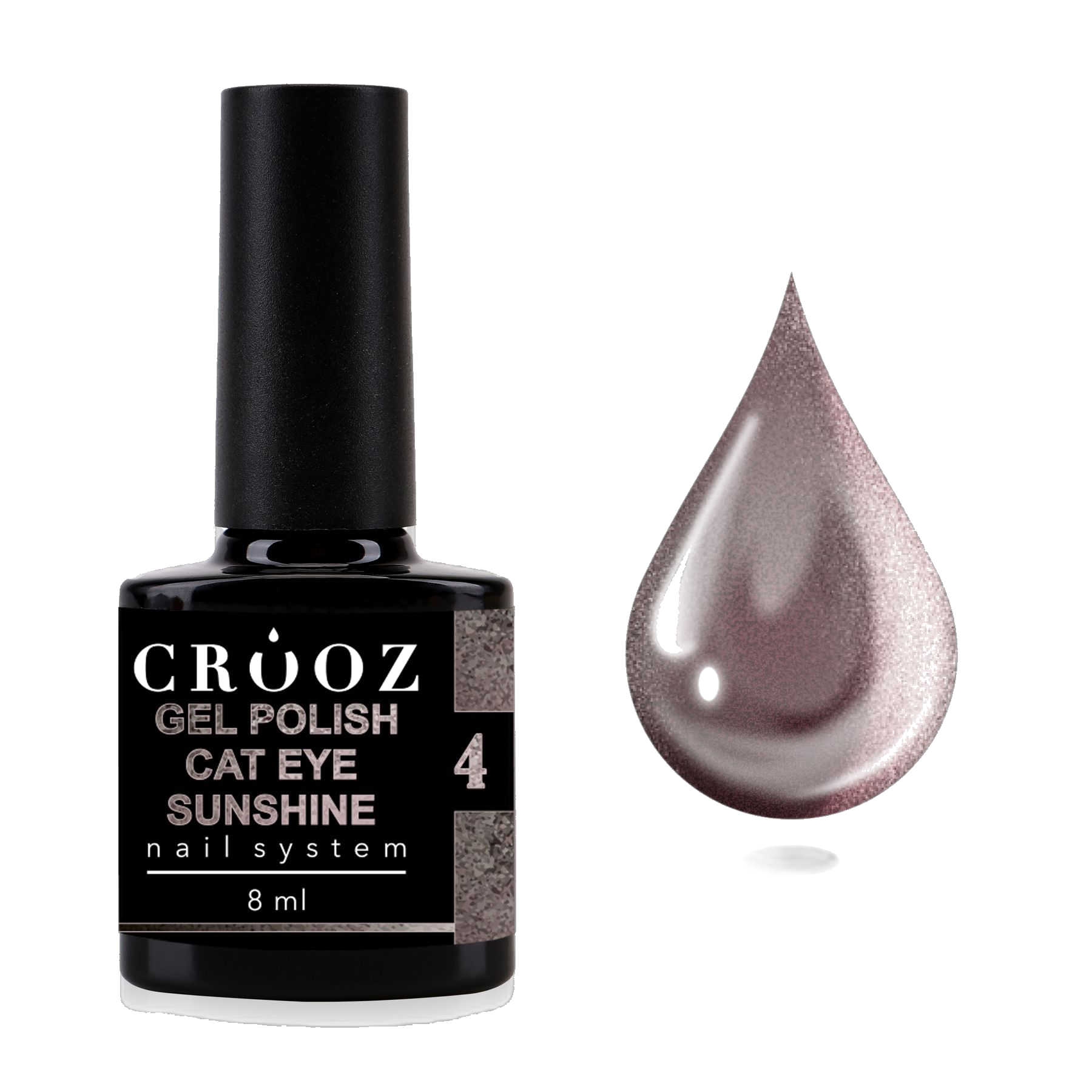 Crooz Cat Sunshine №4 – beež-roosa geellakk kassisilma efektiga