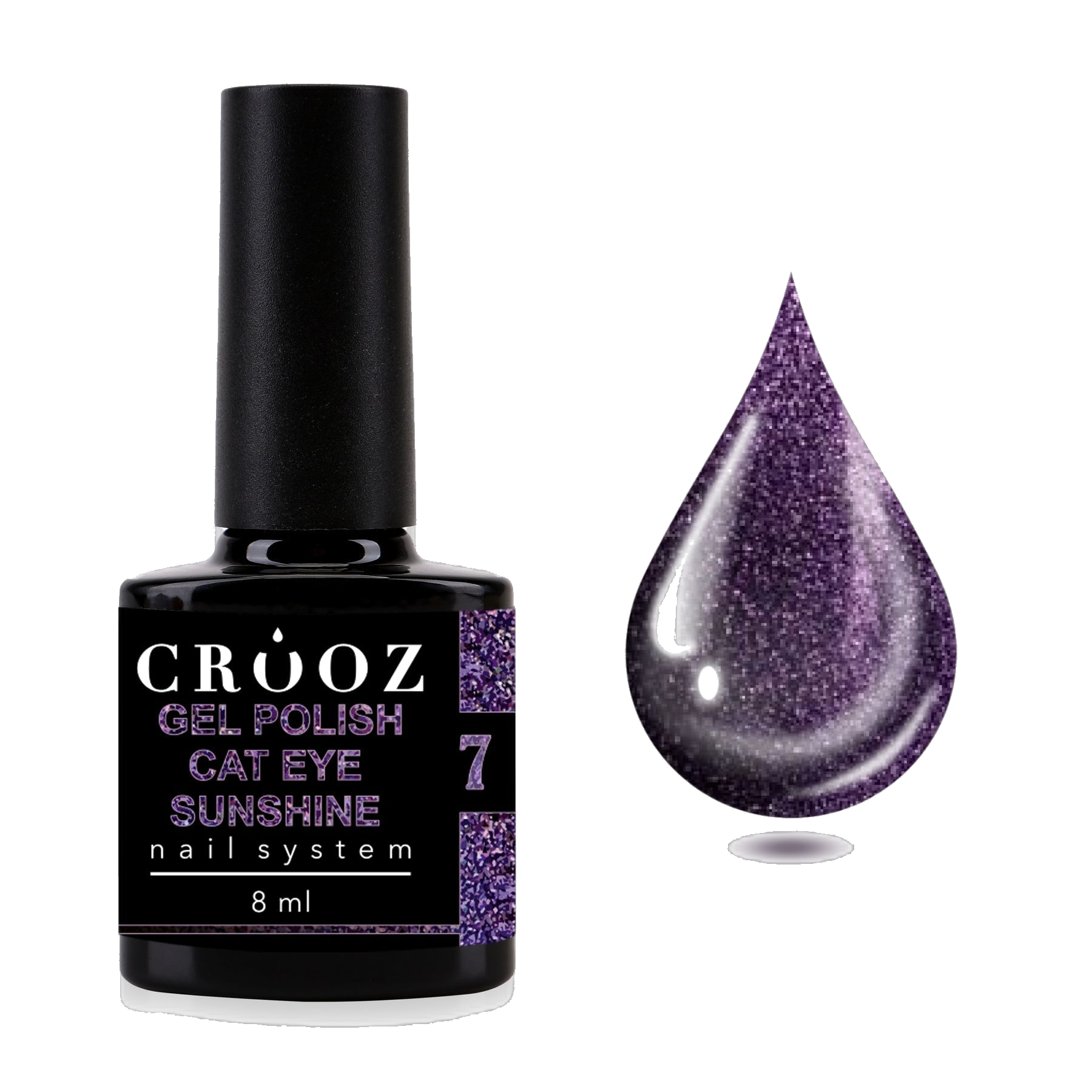 Crooz Cat Sunshine №7 – tume violetne geellakk kassisilma efektiga