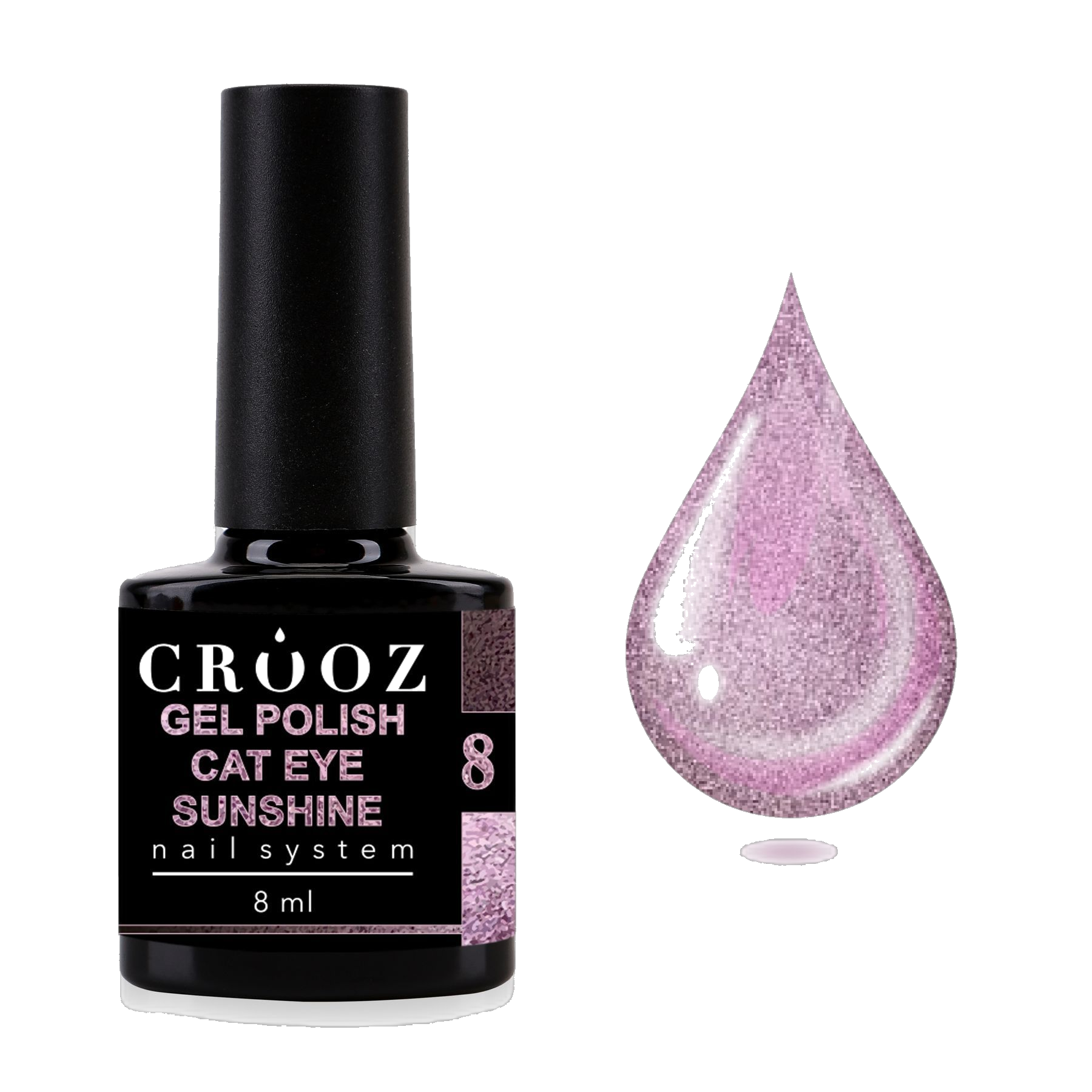 Crooz Cat Sunshine №8 – roosa geellakk kassisilma efektiga