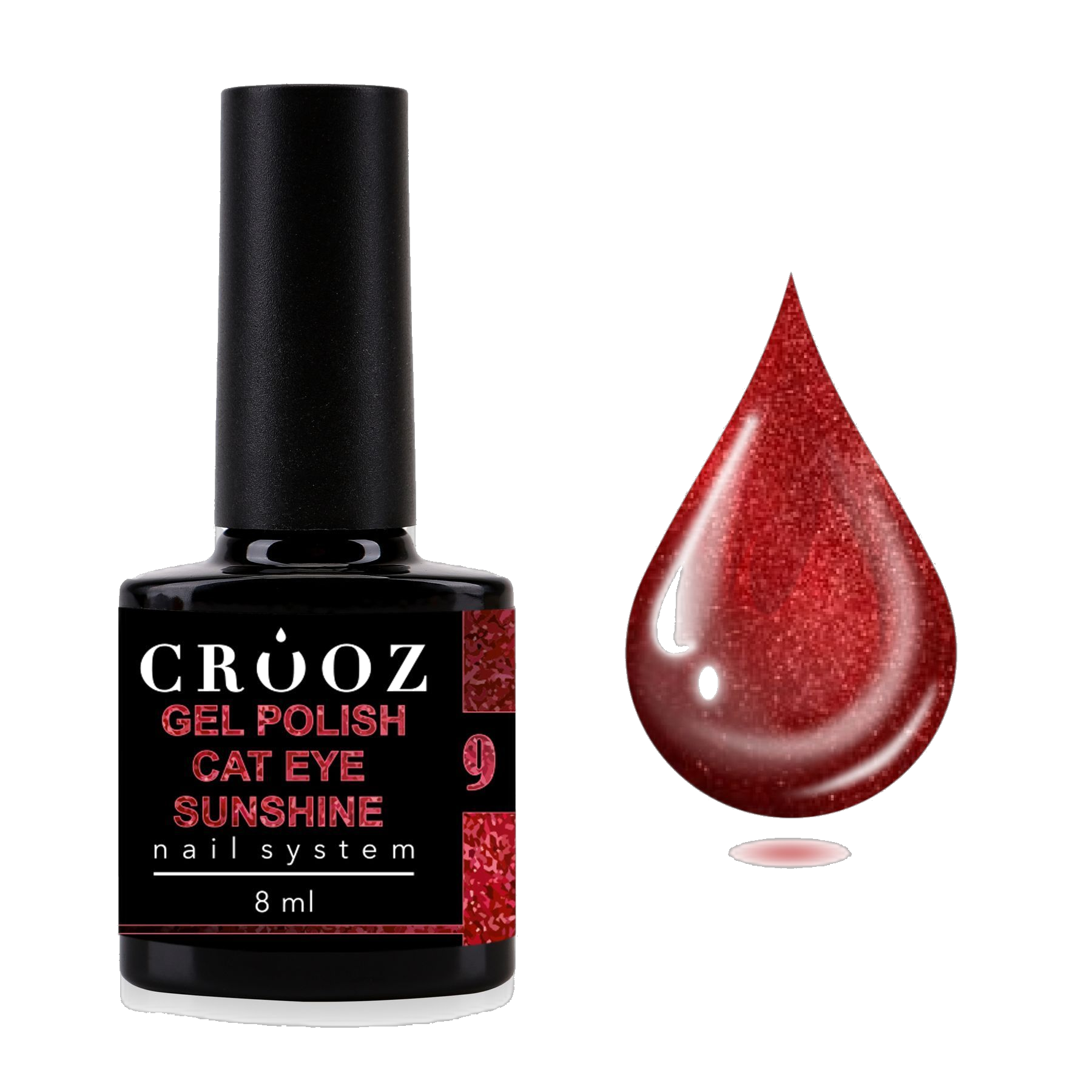 Crooz Cat Sunshine №9 – vaarika-kirss geellakk kassisilma efektiga