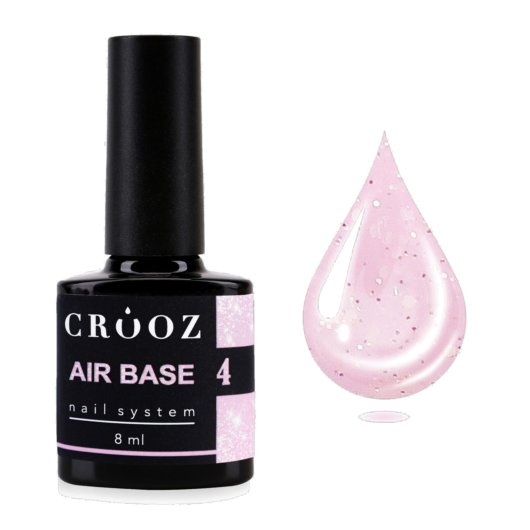 Crooz Air Base №4 — küllastunud roosa kamuflaažbaas säravate osakestega, 8 ml