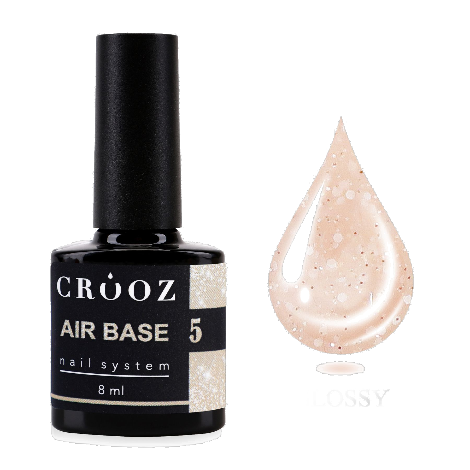 Crooz Air Base №5 — õrn-beež baas sädelevate osakestega, 8 ml