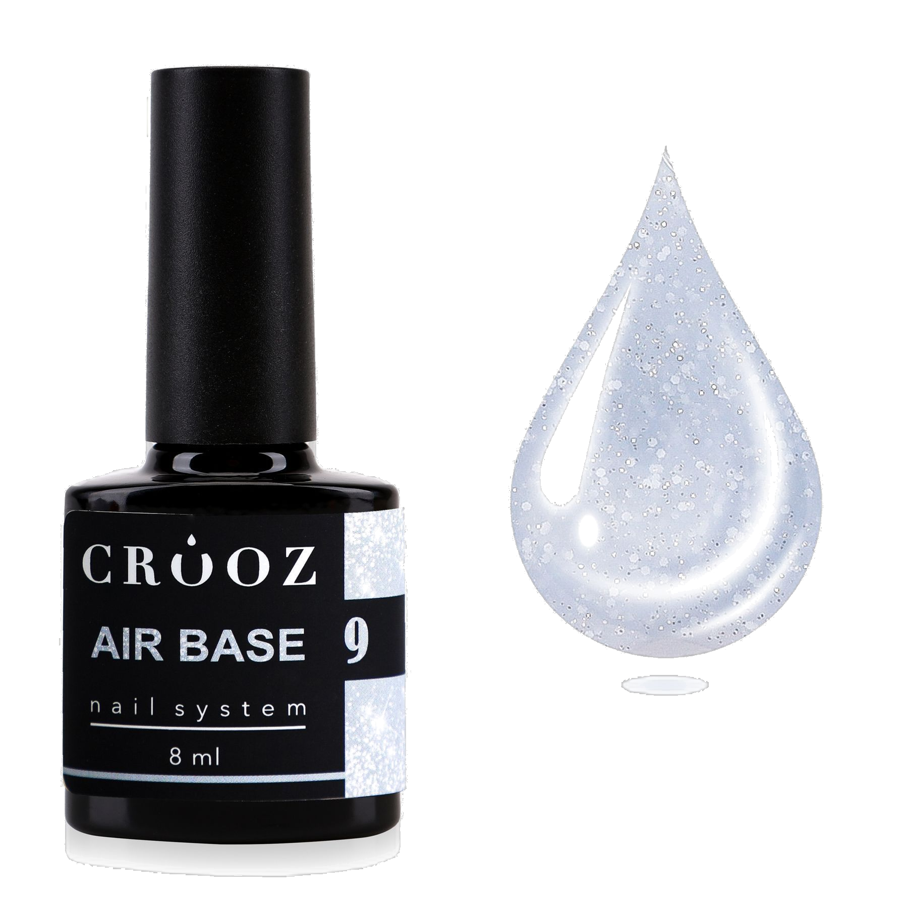 Crooz Air Base №9 — piimjas-valge baas sinaka tooni ja härmatise efektiga, 8 ml