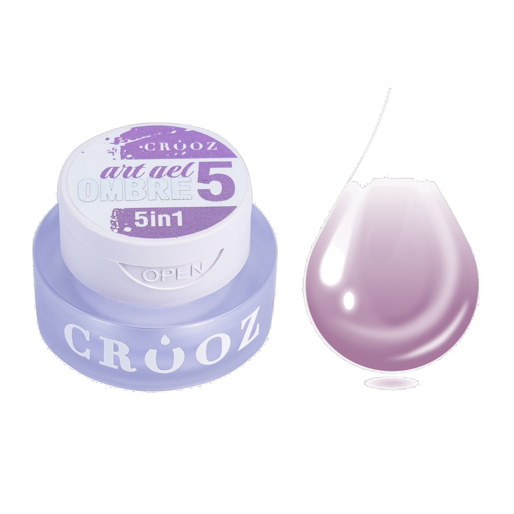 Crooz Art Gel Ombre №05 – hele roosa-lilla gradient, geelvärv 5-in-1, 3 ml