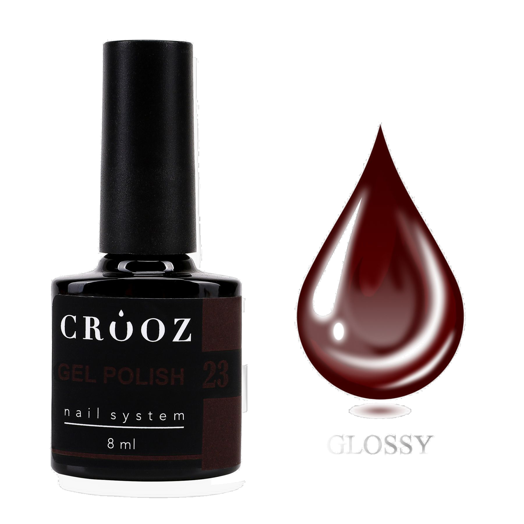 CROOZ GEL POLISH №23 — sugav bordoo geellakk, 8 ml