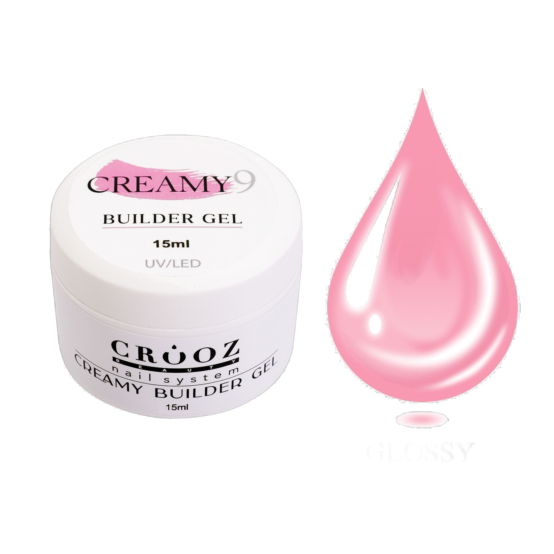 Crooz Creamy Builder Gel 9 — lilla-roosa ehitusgeel professionaalseks küünte modelleerimiseks 15 ml