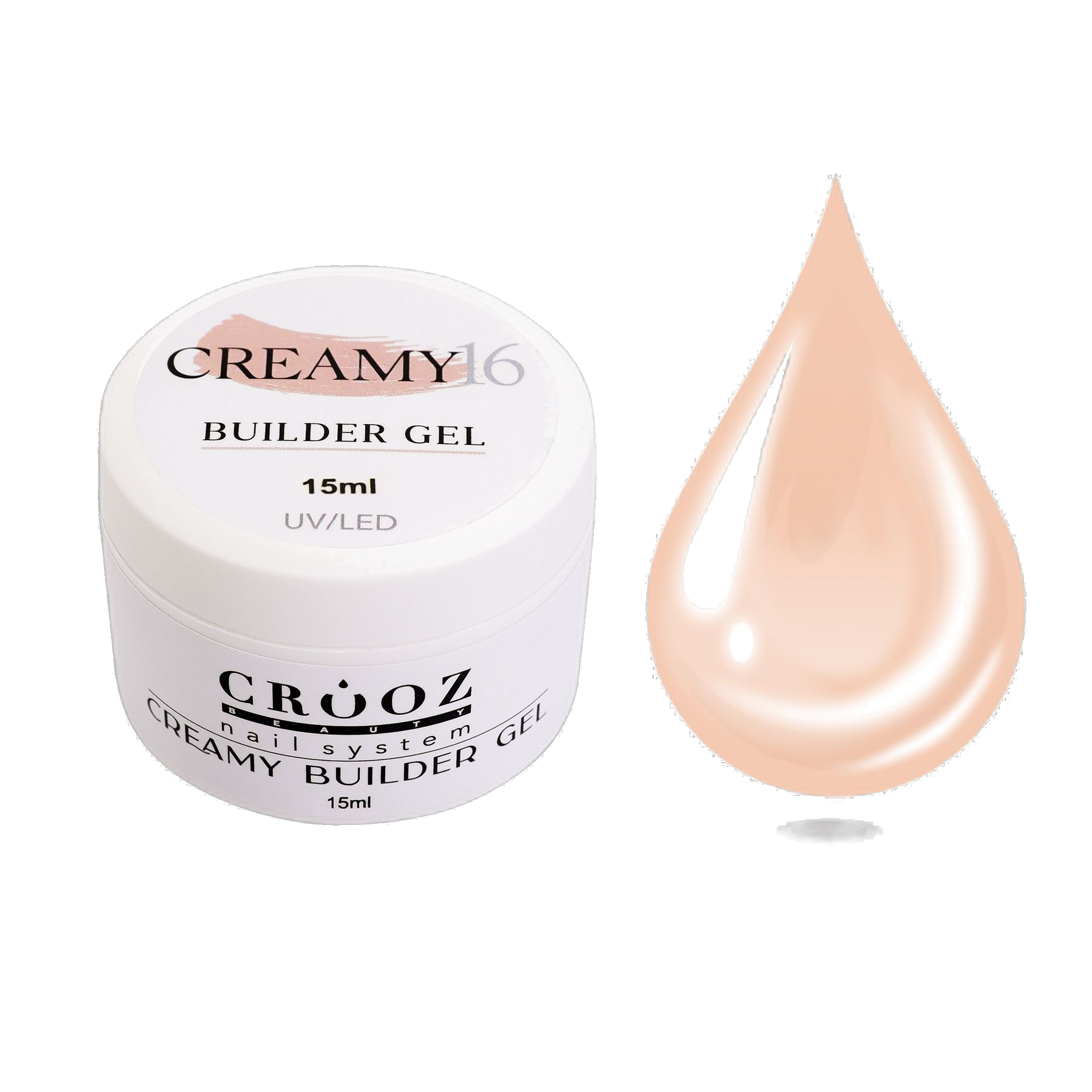 Crooz Geel pikendamiseks Creamy Builder gel 16 osta hinnaga 219 UAH UAH — professionaalsed materjalid CROOZ-ist 15 ml