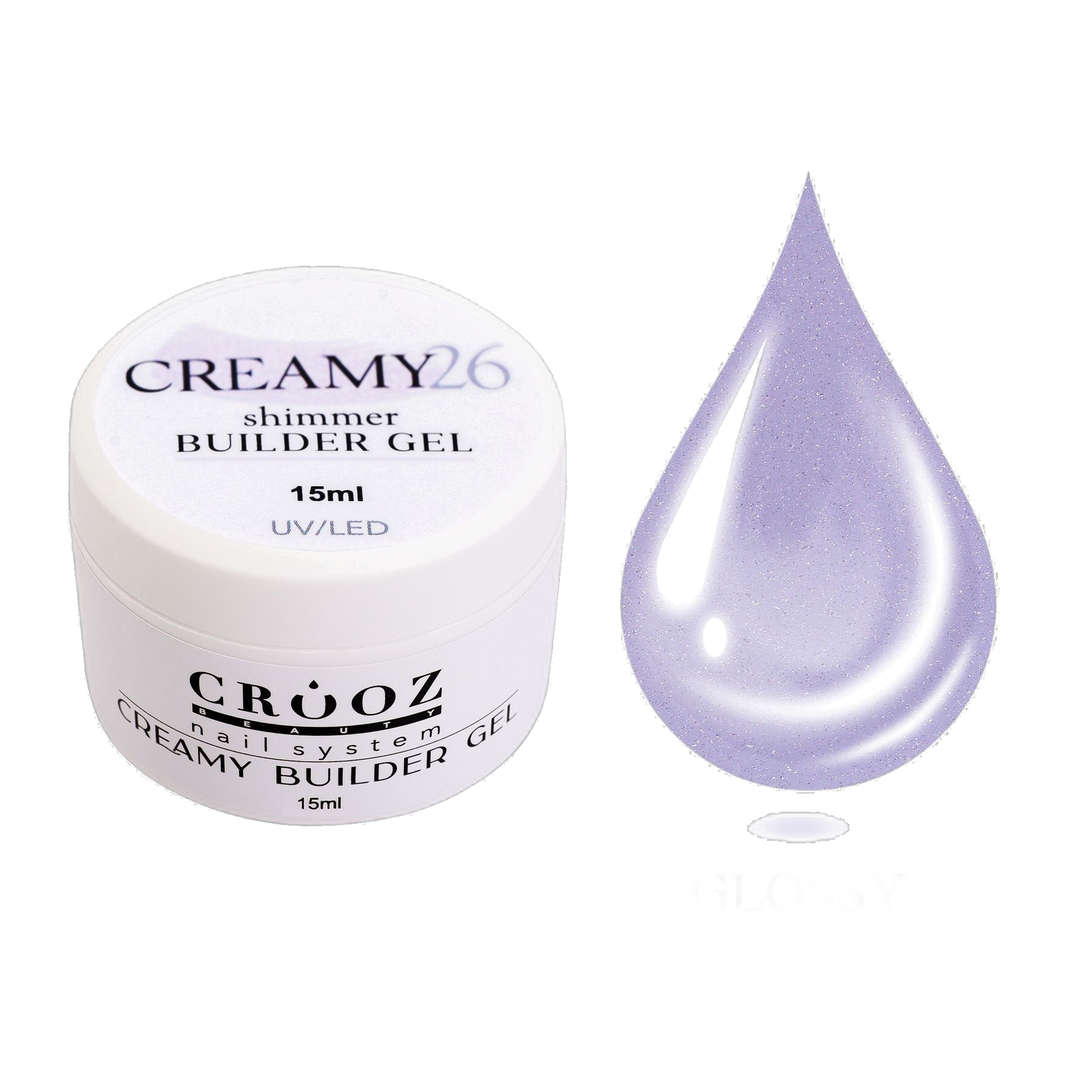 Crooz Creamy Builder Gel 26 — geel pikendamiseks ja küünte tugevdamiseks 15 ml