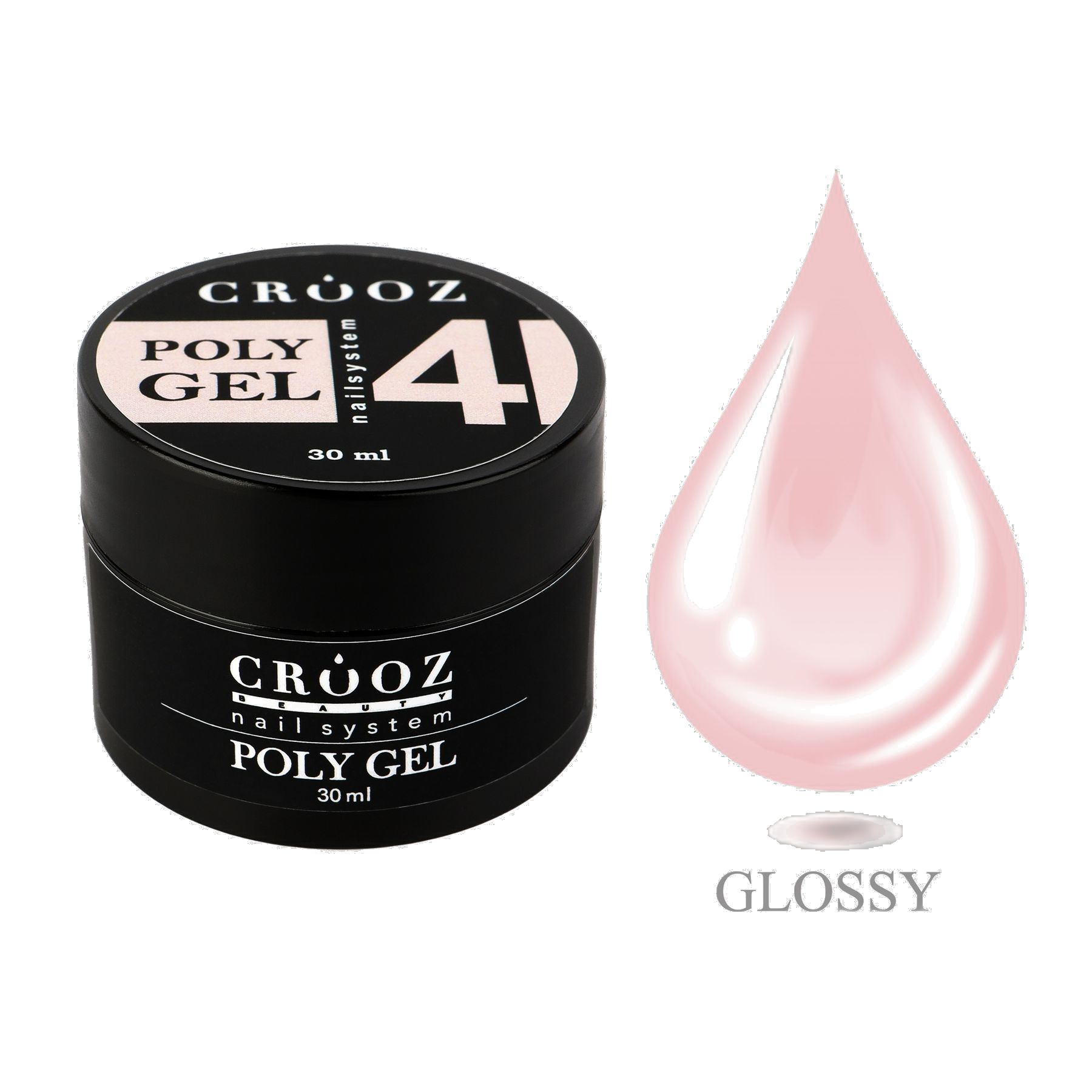 CROOZ Poly Gel №4 — roosa-piimjas polügeel professionaalseks küünte modelleerimiseks, 30 ml
