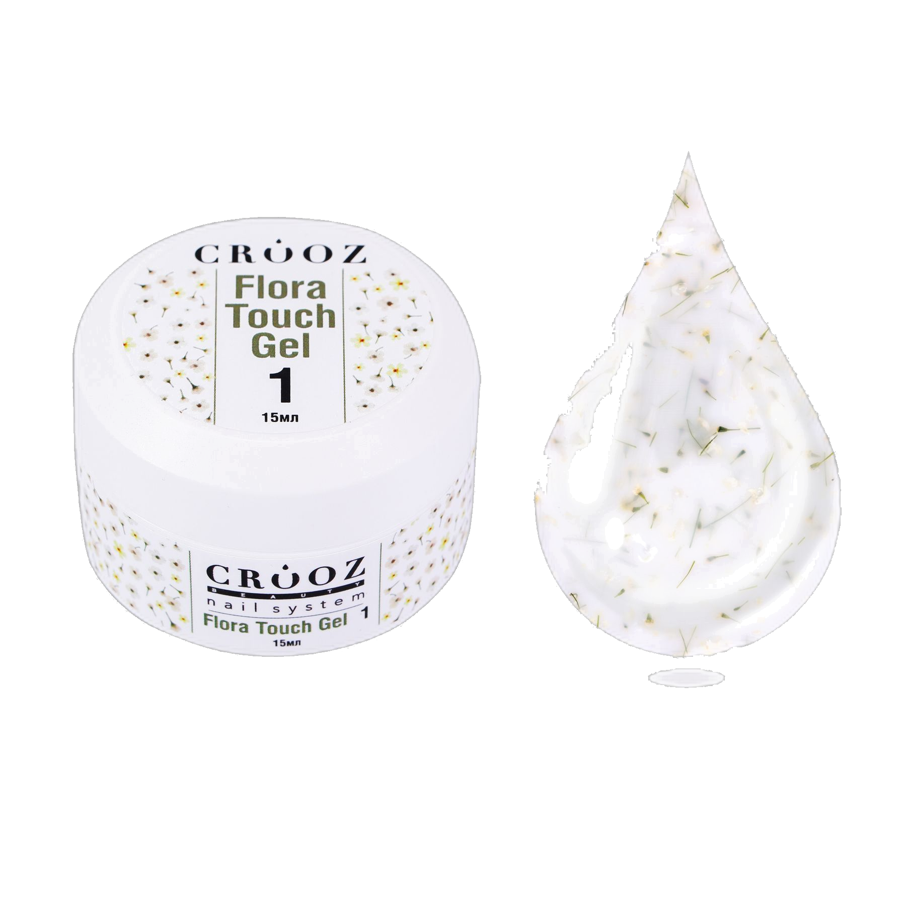 Osta piimjas geel roheliste kuivatatud lilledega Crooz Flora Touch №01 — hind