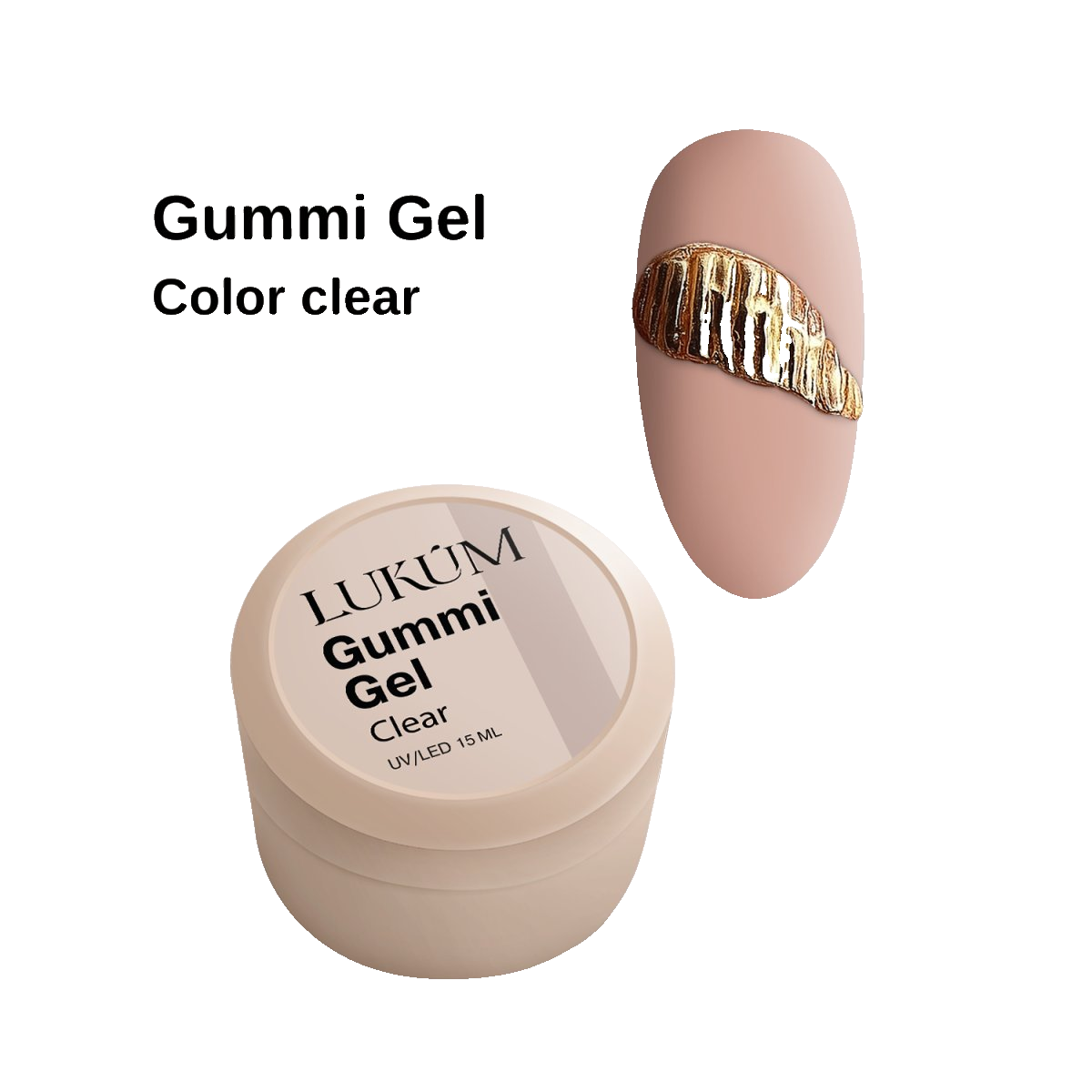 Lukum Gummi Gel, 15 ml (Clear)