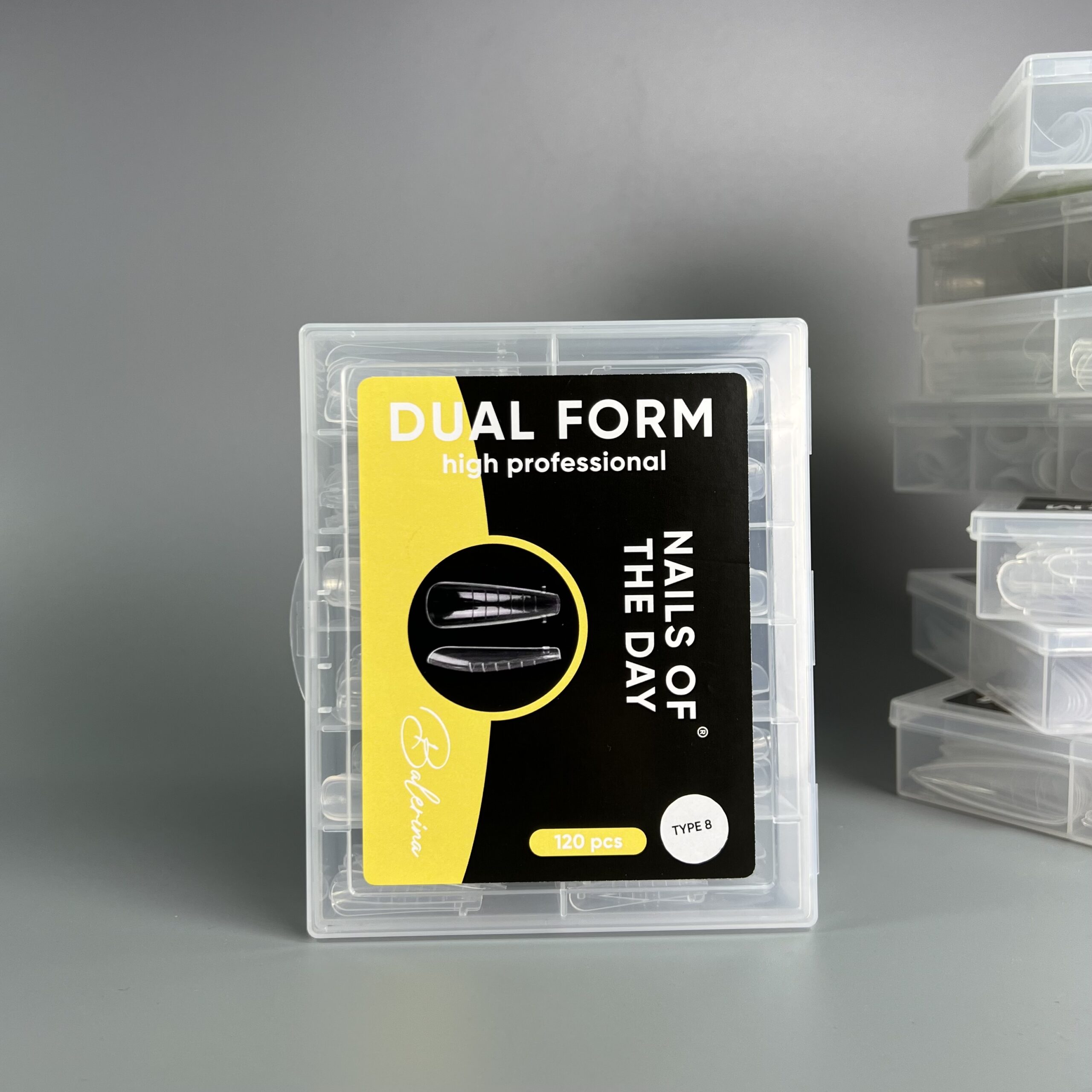 NAILSOFTHEDAY Dual Form Ballerina (tüüp 8) — top balleriinivormid küüntele, 120 tk