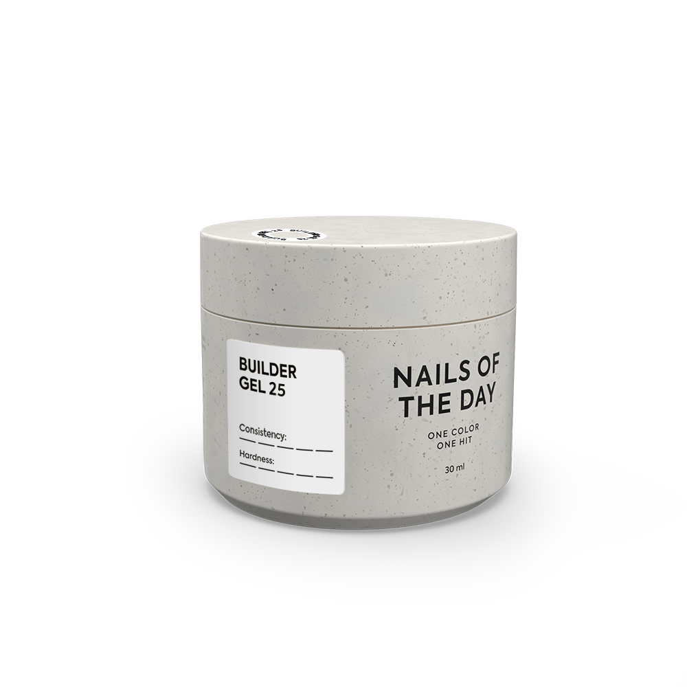 NAILSOFTHEDAY Builder Gel 25 — rikas valge küünte pikendamise geel, 30 ml