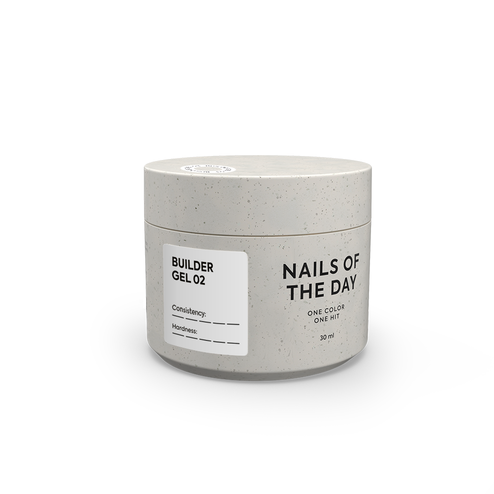 NAILSOFTHEDAY Builder Gel 02 — valge piimaga geel küünte pikendamiseks, 30 ml