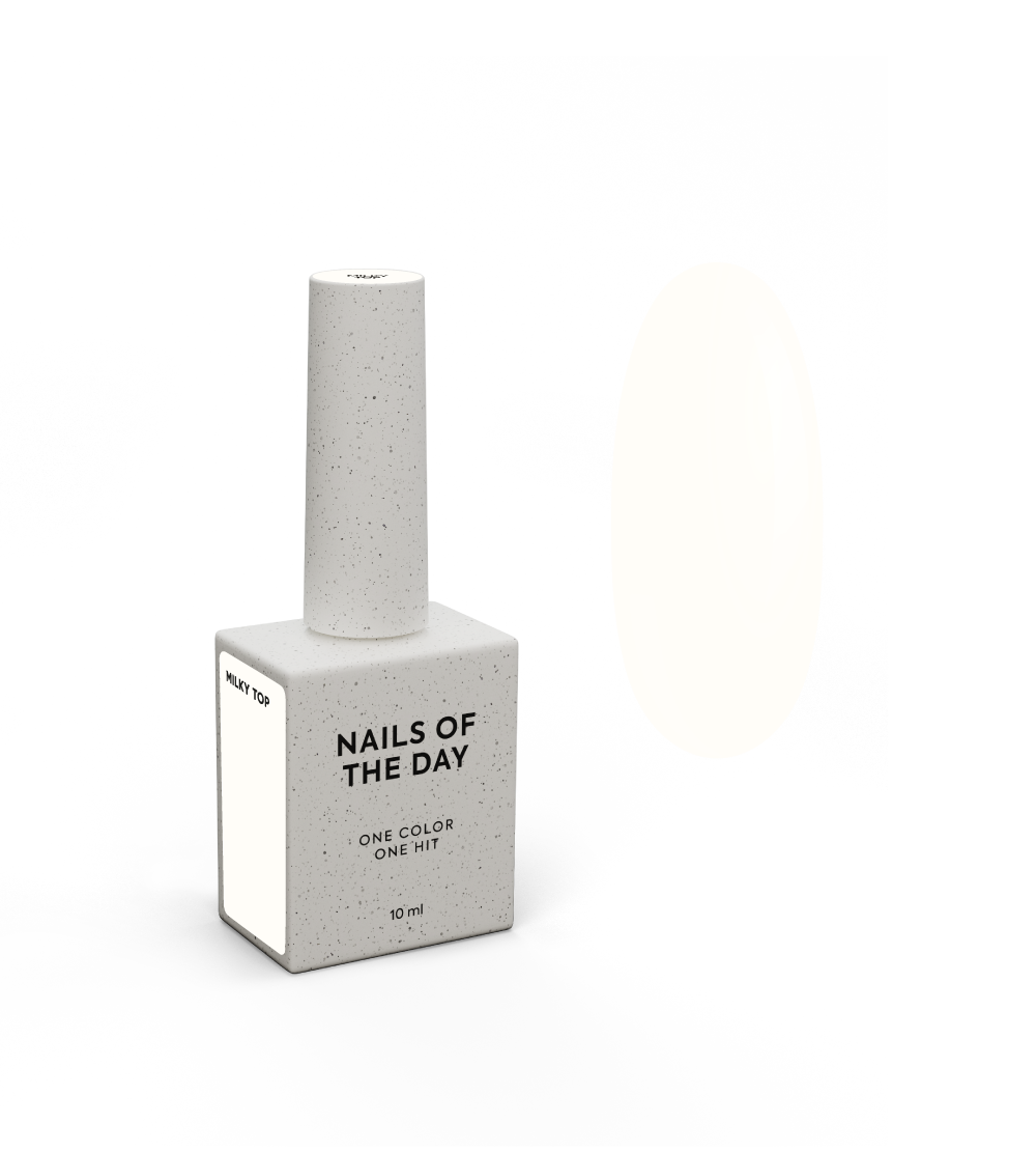 NAILSOFTHEDAY Milky top – õrn-piimjas pealislakk ilma kleepuva kihita küüntele, 10 ml