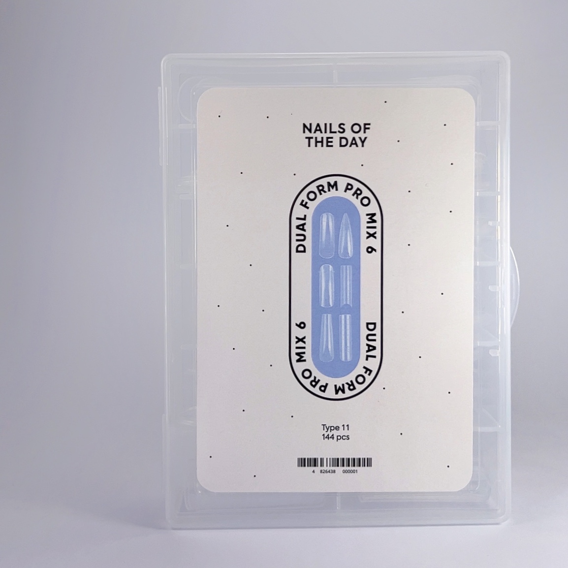 NAILSOFTHEDAY Dual Form Pro Mix 6 (tüüp 11) — 6 tüüpi pealmiste vormide komplekt 12 suuruses, 144 tk.