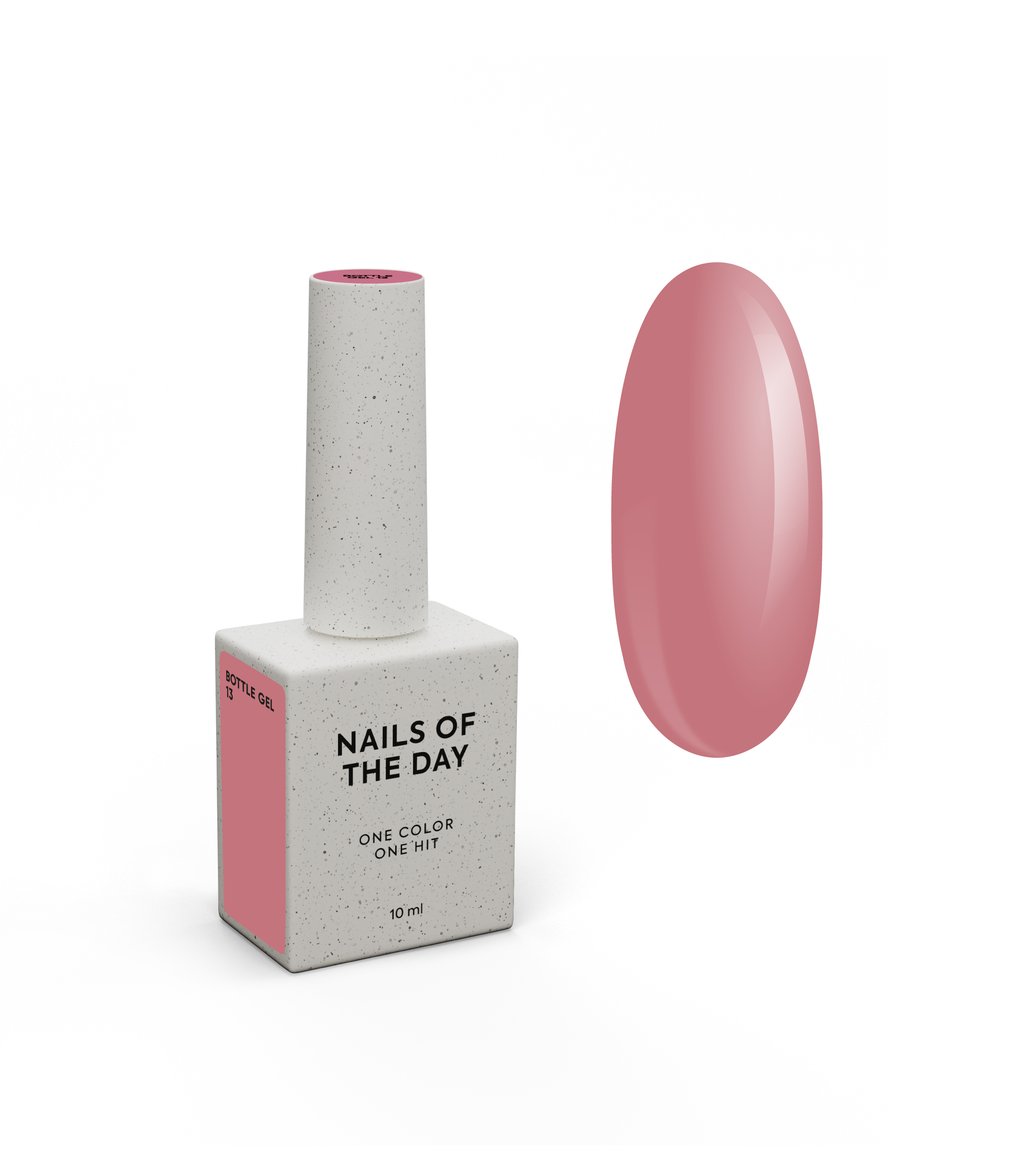 NAILSOFTHEDAY Pudeligeel 13 — tumeroosa ülitugev geel küünte tugevdamiseks, 10 ml
