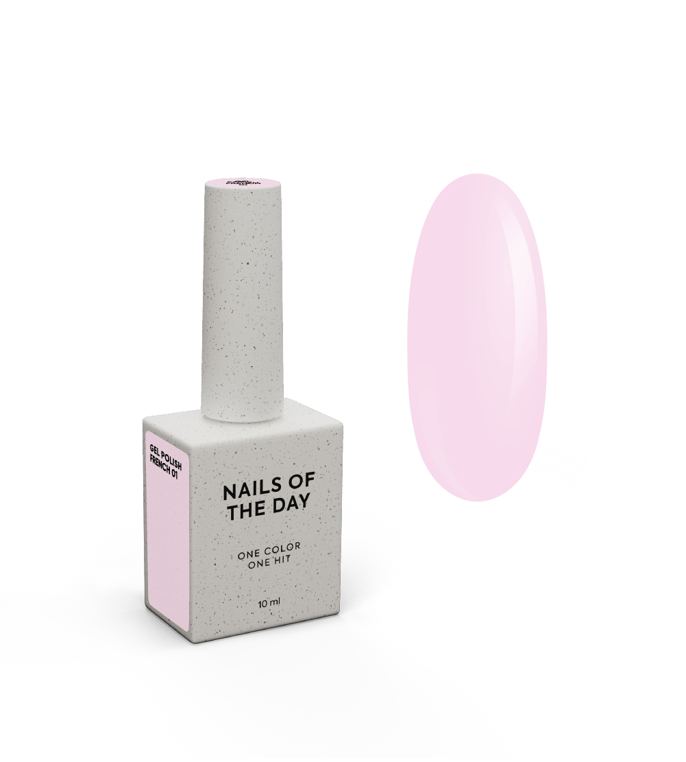 NAILSOFTHEDAY Gel Polish French 01 — roosakas nudetooni geellakk, 10 ml