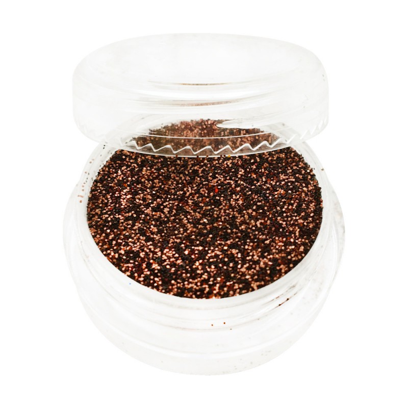 Glitter purgis – pruun. Ääreni täidetud, mugav pakend meistrile. Tehasepakend. Osakeste suurus 1/128 tolli