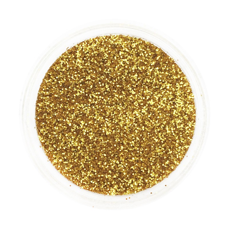 Glitter purgis – kollane kuld. Tehasepakend. Osakeste suurus 1/128 tolli