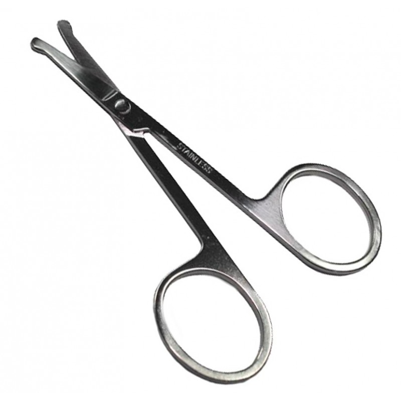 Ümarate otstega maniküürikäärid lastele ohutuskaitsega, STAINLESS, 9 cm