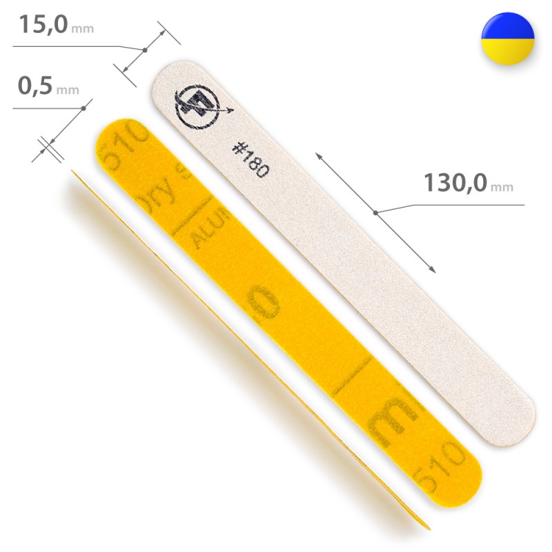 Replacement Abrasive Strips 13cm for Straight Metal Base 180 grit, 10 pcs