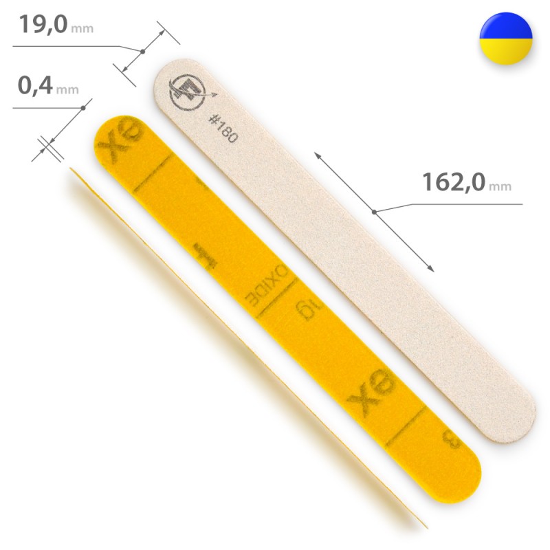 Replacement Abrasive Strips for Straight Metal Base 180 grit, 10 pcs