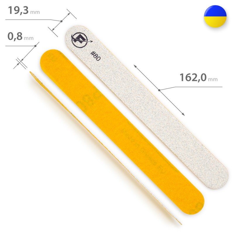 Replacement Abrasive Strips for Straight Metal Base 80 grit, 10 pcs