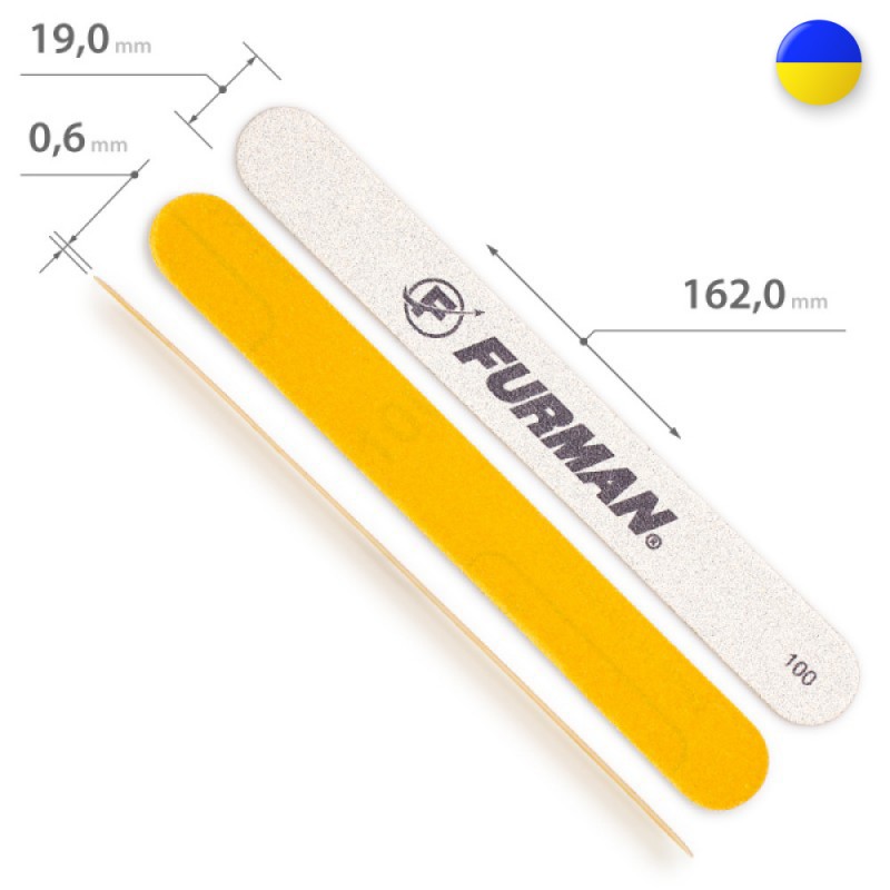 Replacement Abrasive Strips for Straight Metal Base 100 grit, 10 pcs