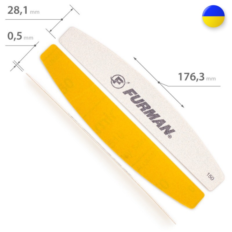 Polyurethane Foam Base Replacement Abrasive Strips for FURMAN Curved Nail File 150 grit, 10 pcs