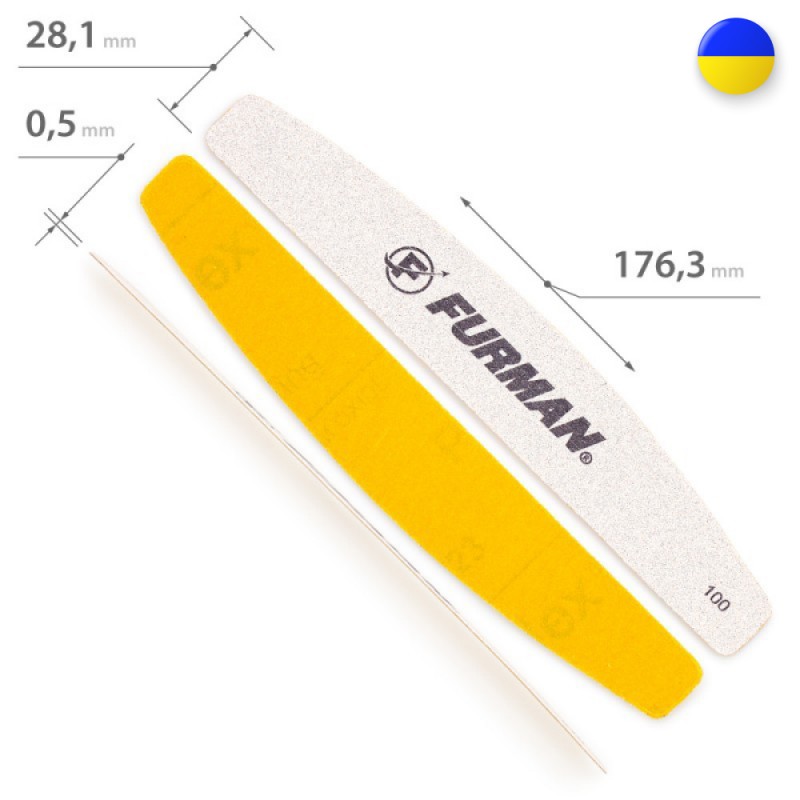 Polyurethane Foam Base Replacement Abrasive Strips for FURMAN Curved Nail File 100 grit, 10 pcs