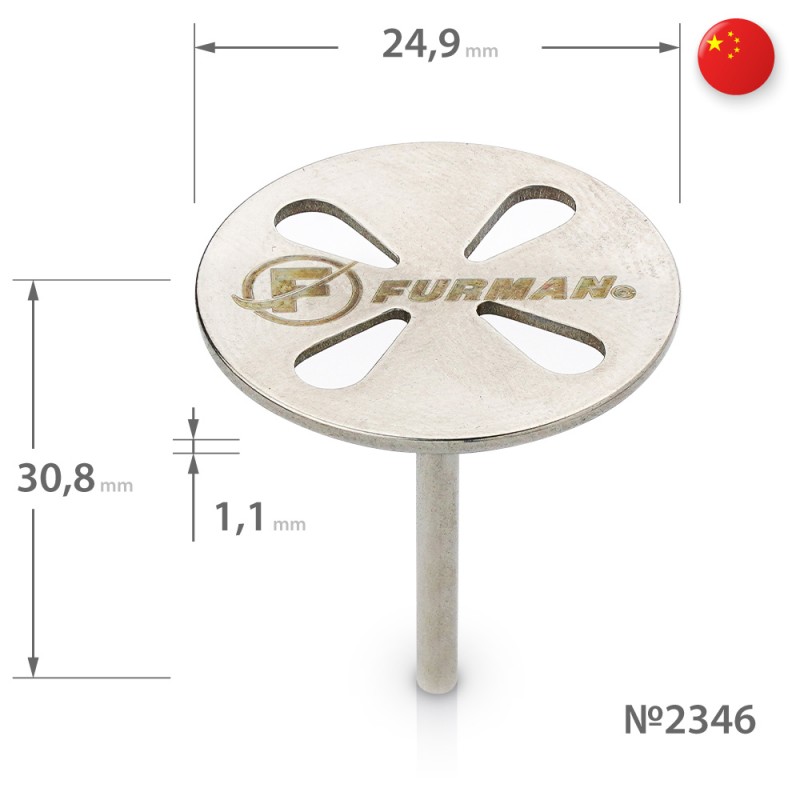 Kergendatud metallalus pediküüridiskile väljalõigetega Ø24,9*1,1*30,8 (läbimõõt 24,9mm) KRY150/195 (2346)