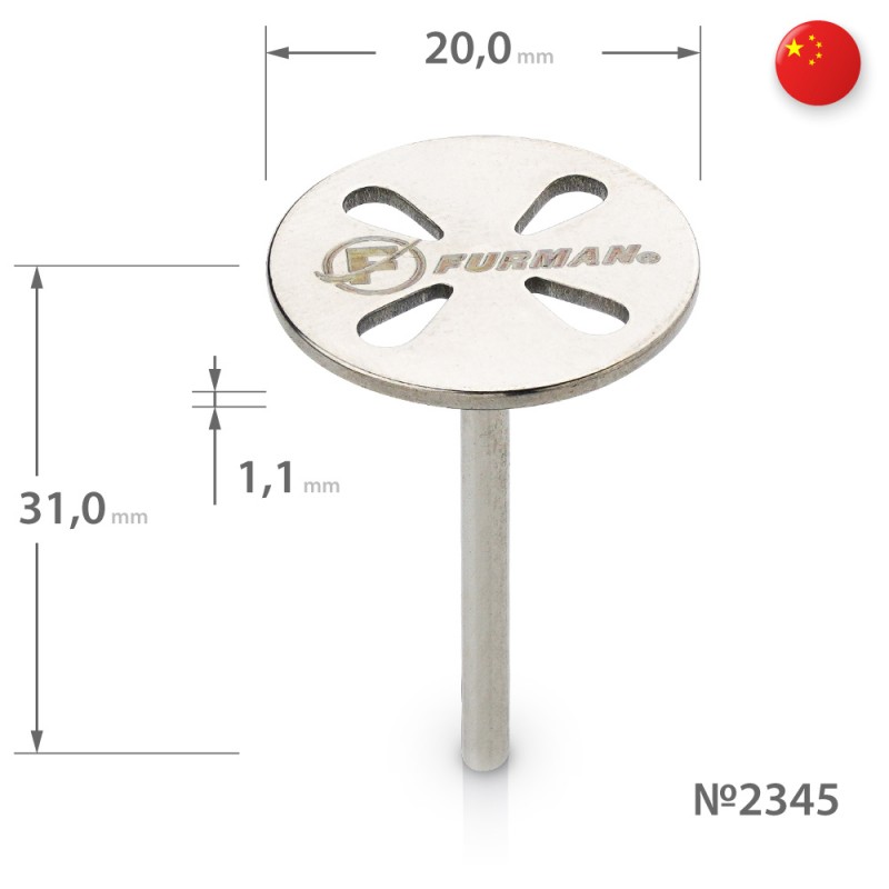 Kergendatud metallalus pediküüridiskile väljalõigetega Ø20,0*1,1*31,0 (läbimõõt 20mm) KRY150/195 (2345)