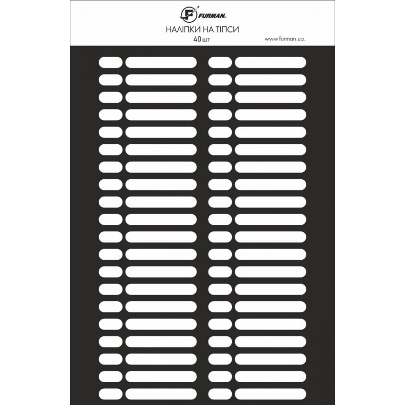 Kleepsud küünetippide jaoks, 40 tk, MUST, 9×65 mm