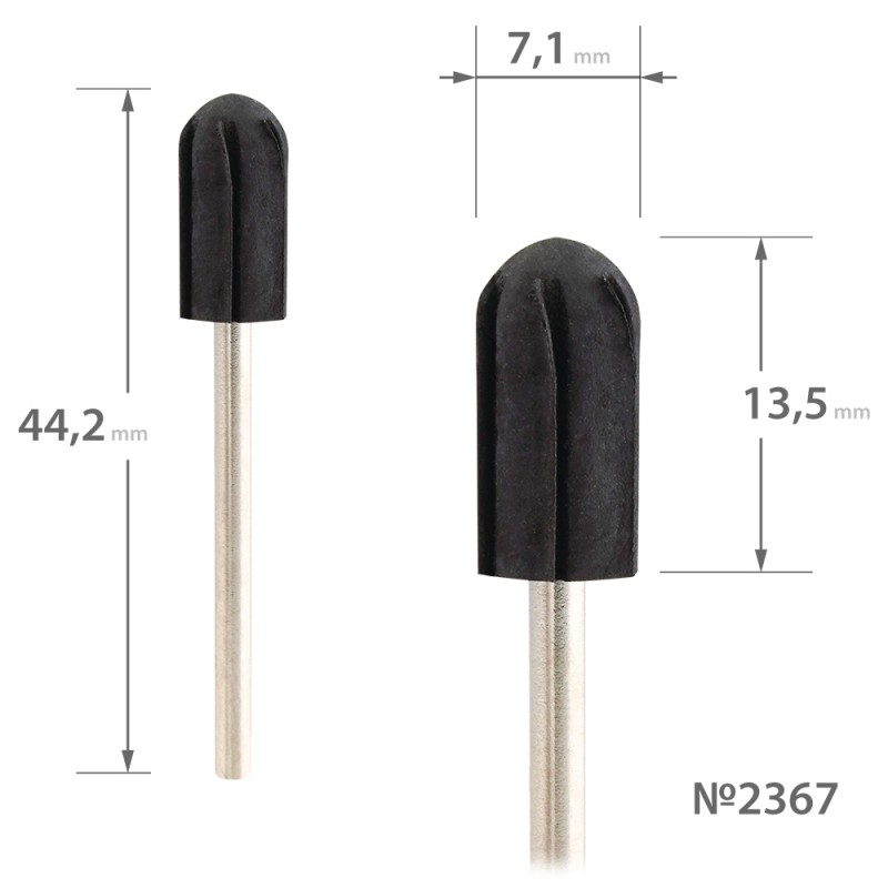 Kummist otsak lihvhülsside jaoks Ø7.1×13.5×44.2, läbimõõt 7,1 mm