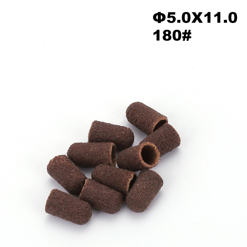 10 pediküüri lihvhülsi pakk Ø5×11, läbimõõt 5 mm, teralisus 180
