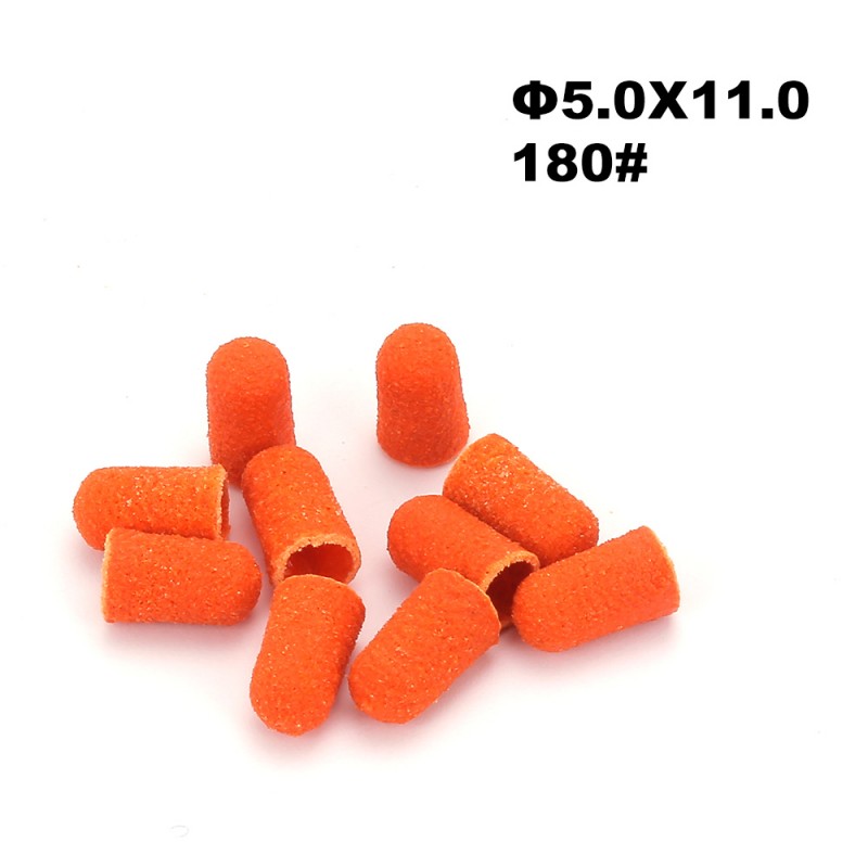 10 oranži pediküüri lihvhülsi pakk Ø5×11, läbimõõt 5 mm, teralisus 180