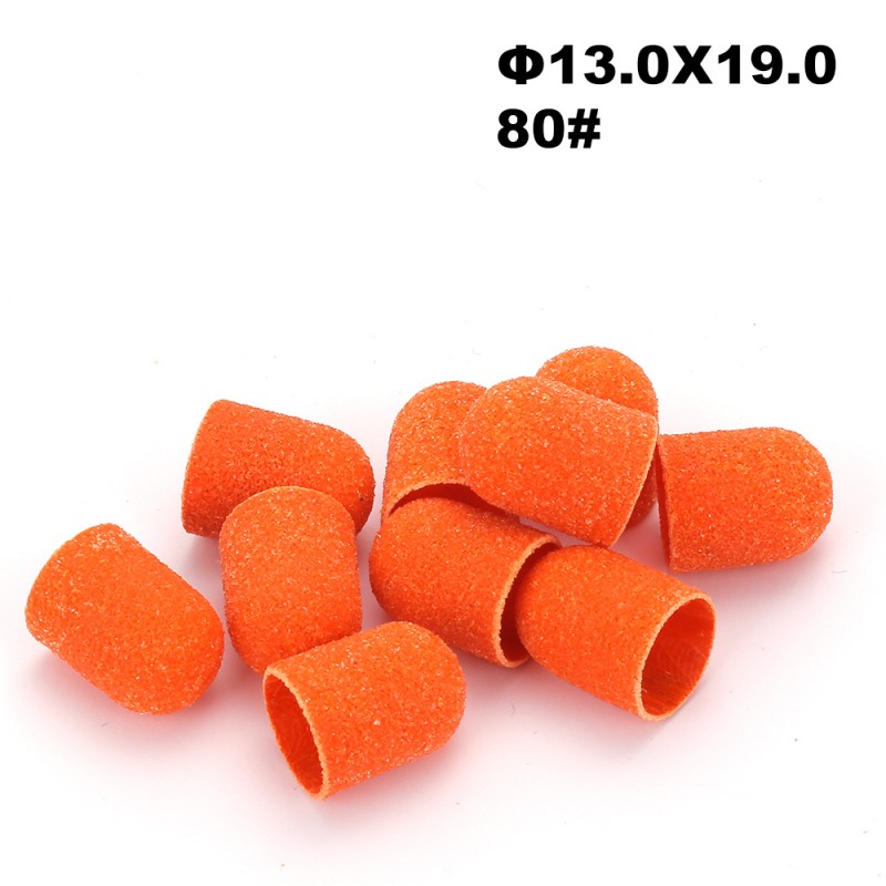 10 oranži pediküürilihvhülsi pakk Ø13×19, läbimõõt 13 mm, teravus 80