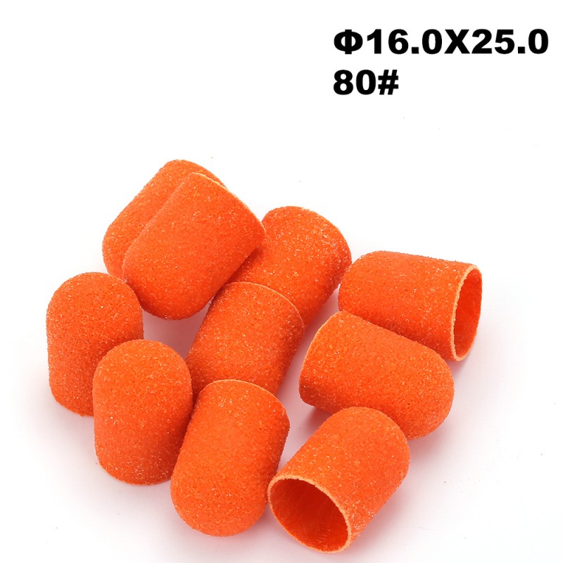 10 pediküürilihvhülsi pakk Ø16×25, läbimõõt 16 mm, teravus 80