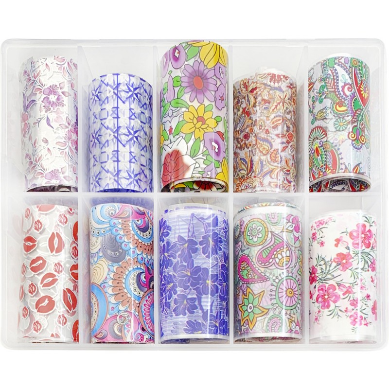 Laia küünekunsti fooliumi komplekt, 50cm, 10 tk - suudlus