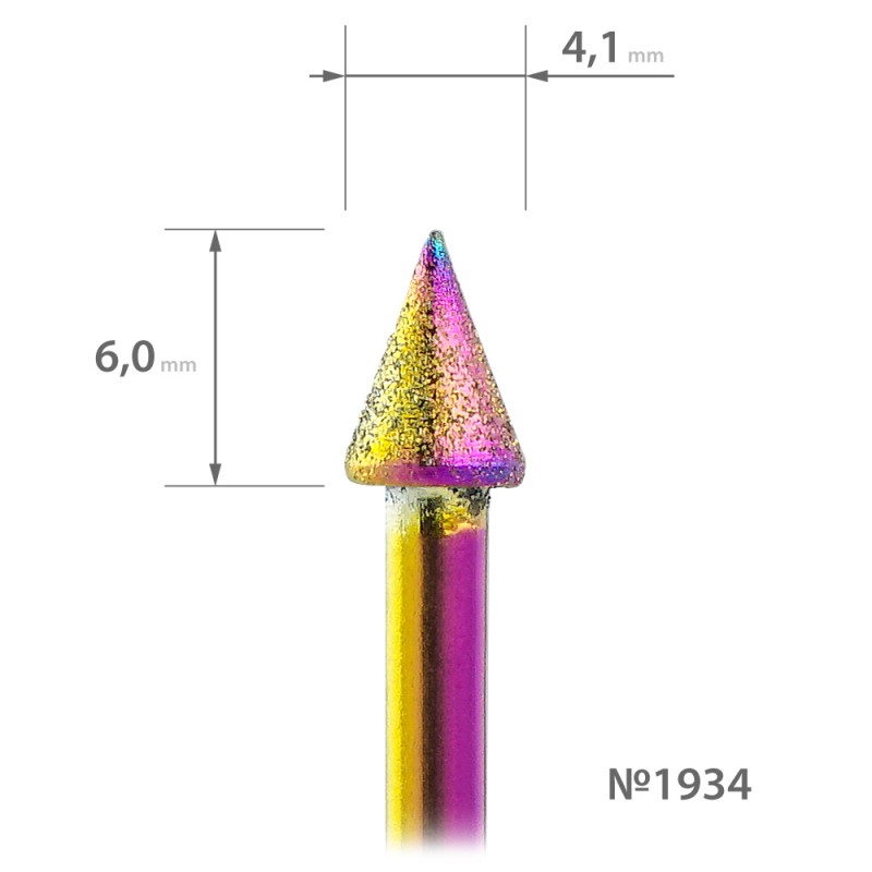 Koonusekujuline teemantotsik 6x4,1mm, peeneteraline