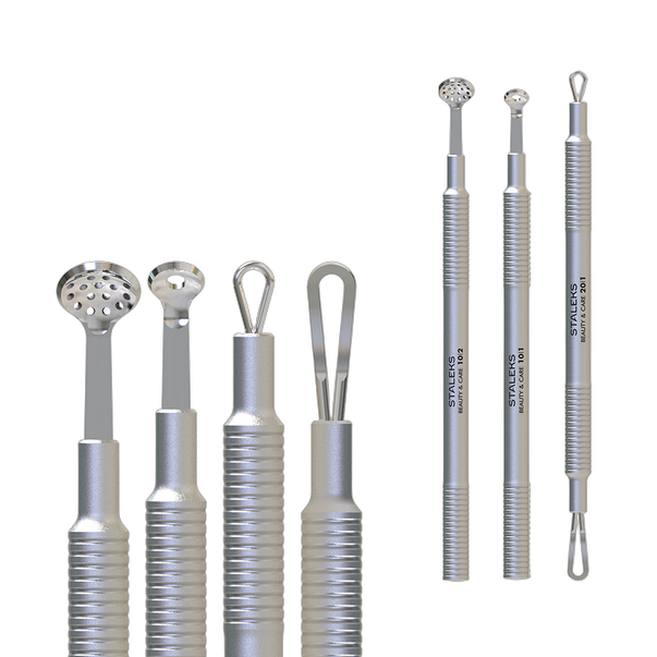 Cosmetology toolset "Clean Skin" BEAUTY & CARE 30 (Uno spoon, round spoon with 19 holes and double-ended loop)