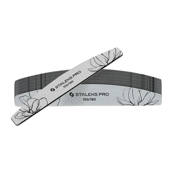 STALEKS PRO EXPERT 40 Mineral Nail File 150/180 Grit — Half-Moon Shape (25 pcs)